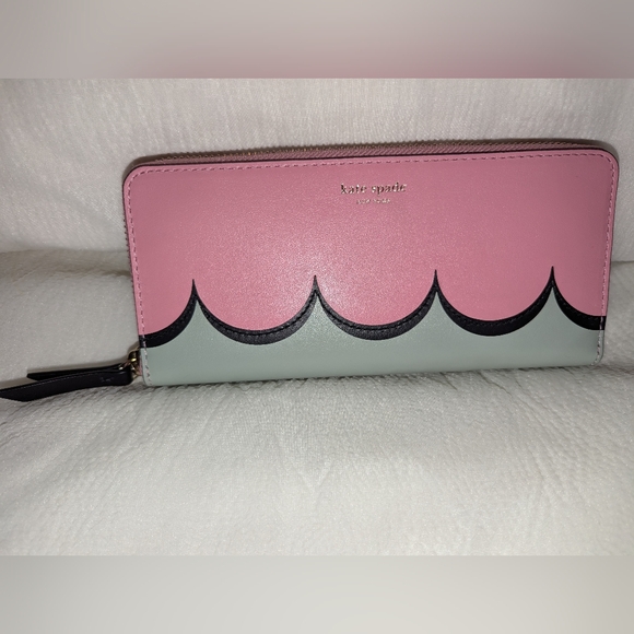 kate spade Handbags - Kate Spade Intarsia Scallop Slim Continent Leather Wallet Rococo Pink Mint LNC